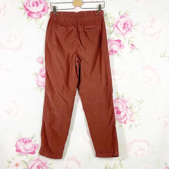 American Eagle Outfitters AEO High Waist Paper Bag Waist Soft Corduroy Pants 4 - Picture 7 of 11